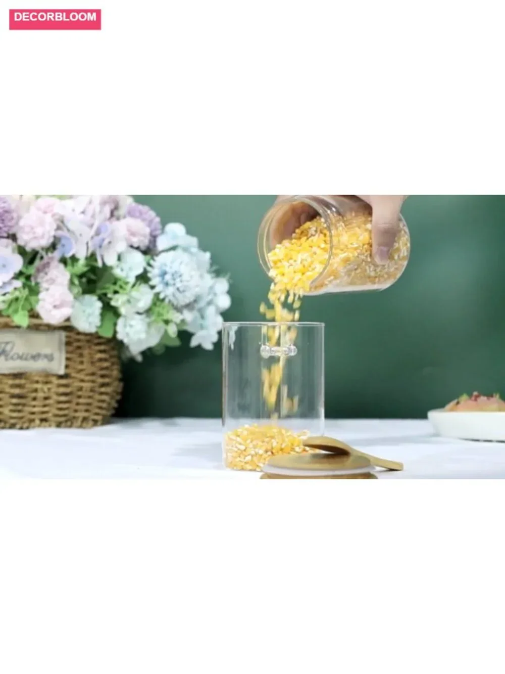 Airtight Food Storage Canisters with Bamboo Lids and Spoons (2 Pack)